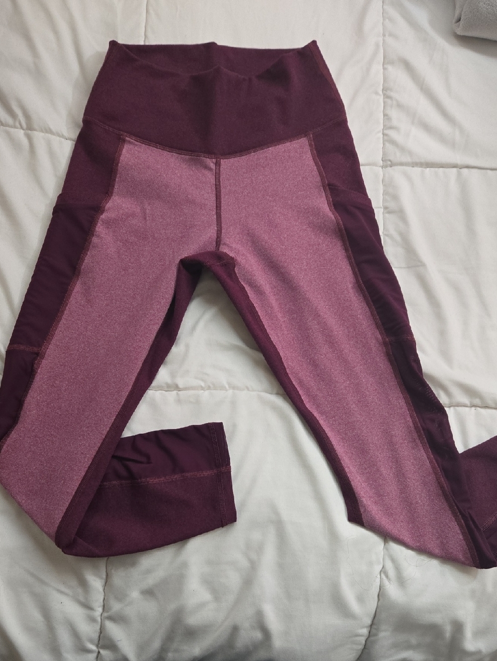 Fabletics High-Waist Two-Tone Plum Leggings